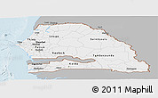 Gray Panoramic Map of Senegal, single color outside