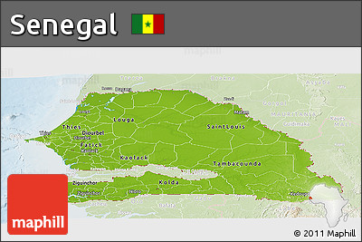 Physical Panoramic Map of Senegal, lighten