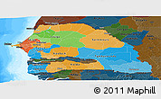 Political Panoramic Map of Senegal, darken, land only