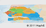Political Panoramic Map of Senegal, lighten