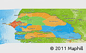 Political Panoramic Map of Senegal, physical outside