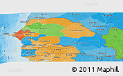 Political Panoramic Map of Senegal, political shades outside
