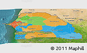 Political Panoramic Map of Senegal, satellite outside