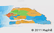Political Panoramic Map of Senegal, single color outside
