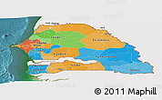 Political Panoramic Map of Senegal, single color outside, satellite sea