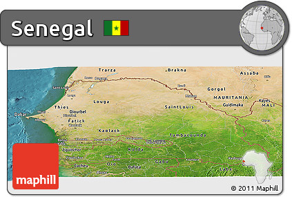 Satellite Panoramic Map of Senegal