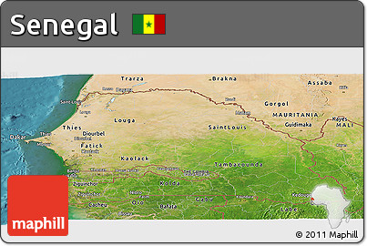 Satellite Panoramic Map of Senegal