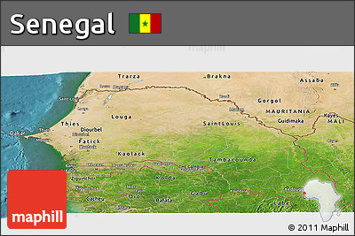 Satellite Panoramic Map of Senegal