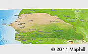 Satellite Panoramic Map of Senegal, physical outside