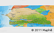 Satellite Panoramic Map of Senegal, political outside