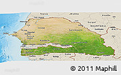 Satellite Panoramic Map of Senegal, shaded relief outside