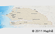 Shaded Relief Panoramic Map of Senegal, lighten, land only