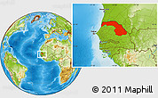 Physical Location Map of Saint Louis, within the entire country