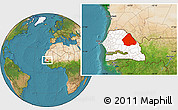 Satellite Location Map of Matam, highlighted country