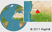 Satellite Location Map of Matam, highlighted parent region