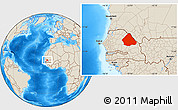 Shaded Relief Location Map of Matam