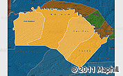 Political Shades Map of Podor, darken
