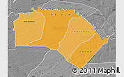 Political Shades Map of Podor, desaturated