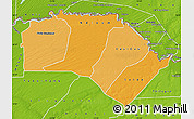 Political Shades Map of Podor, physical outside