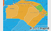 Political Shades Map of Podor