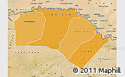 Political Shades Map of Podor, satellite outside