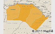 Political Shades Map of Podor, shaded relief outside