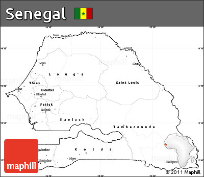 Blank Simple Map of Senegal, cropped outside