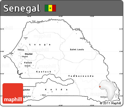 Blank Simple Map of Senegal, cropped outside
