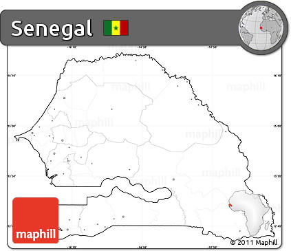 Blank Simple Map of Senegal, cropped outside, no labels
