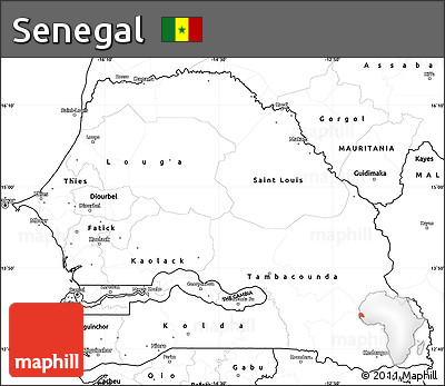 Blank Simple Map of Senegal