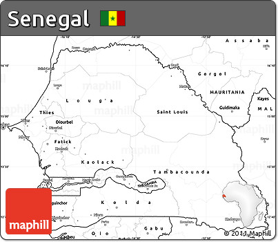 Blank Simple Map of Senegal