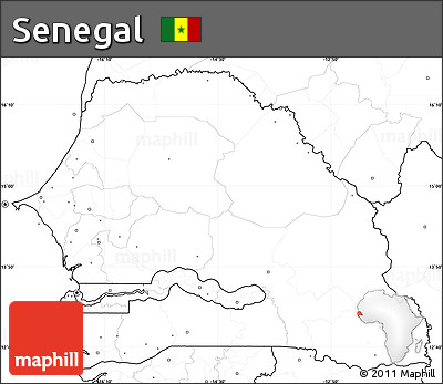 Blank Simple Map of Senegal, no labels