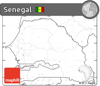 Blank Simple Map of Senegal, no labels