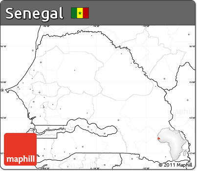 Blank Simple Map of Senegal, no labels