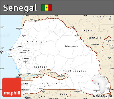 Classic Style Simple Map of Senegal