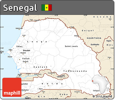 Classic Style Simple Map of Senegal