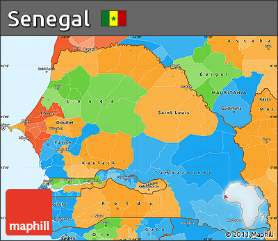 Political Simple Map of Senegal
