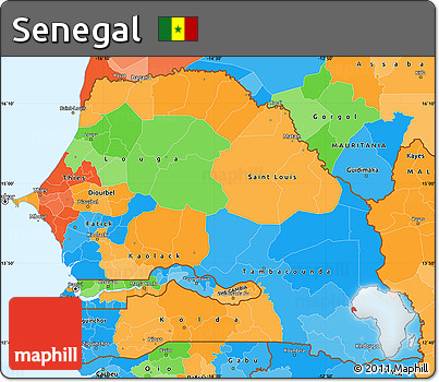 Political Simple Map of Senegal