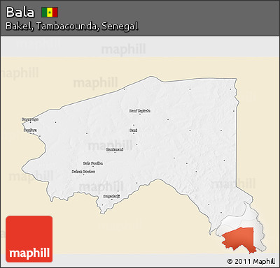 Classic Style 3D Map of Bala, single color outside