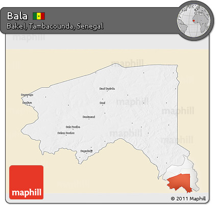 Classic Style 3D Map of Bala, single color outside