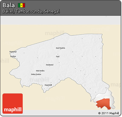 Classic Style 3D Map of Bala, single color outside