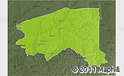 Physical 3D Map of Bala, darken, semi-desaturated