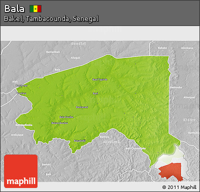 Physical 3D Map of Bala, lighten, desaturated