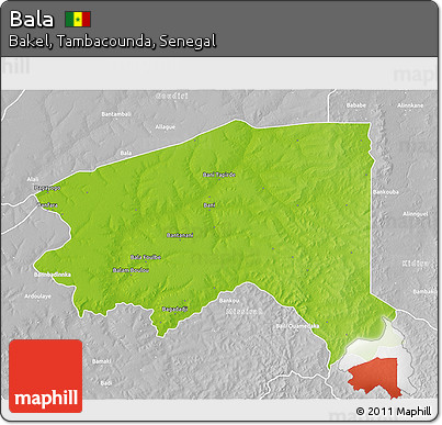 Physical 3D Map of Bala, lighten, desaturated