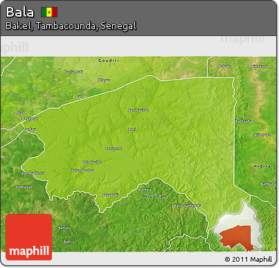 Physical 3D Map of Bala, satellite outside