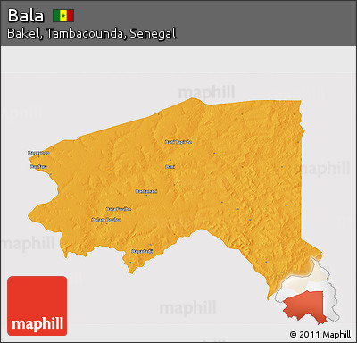 Political 3D Map of Bala, cropped outside
