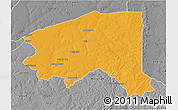 Political 3D Map of Bala, desaturated