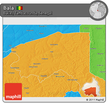 Political 3D Map of Bala