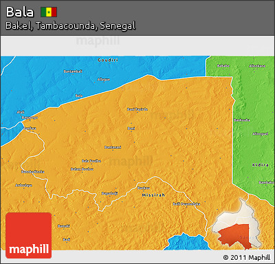 Political 3D Map of Bala