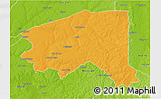 Political 3D Map of Bala, physical outside
